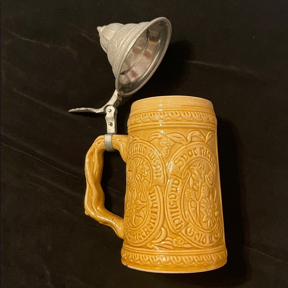 Vintage Ceramic Beer Stein with Colorful Scene - Picture 2 of 3